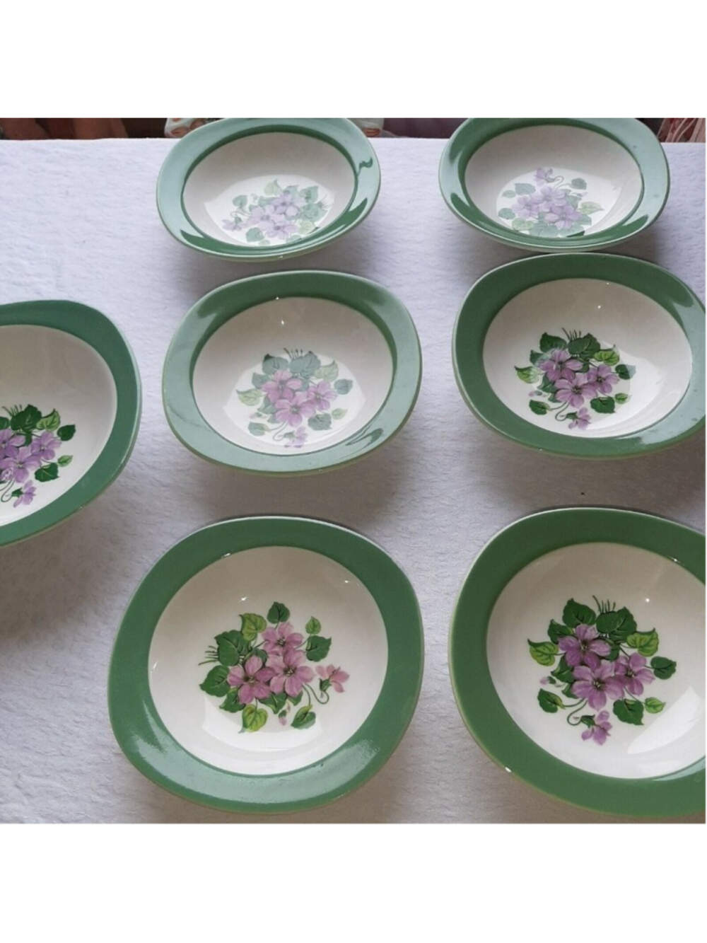vintage Taylor smith conversation bowls small desert(6) and cereal bowl(1)